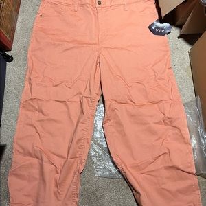 Ava and viv coral high waisted wide legged crop stretch jeans/pants size 20W